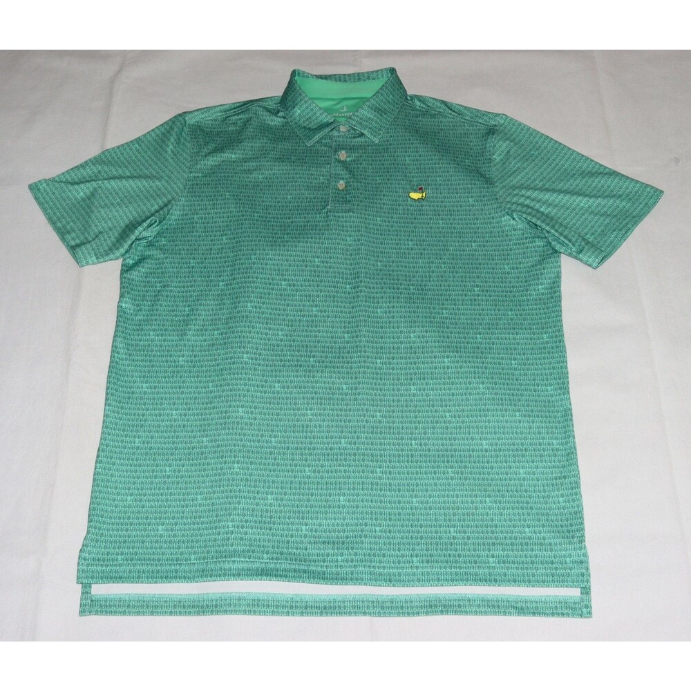 Masters Tech Men's Short Sleeve All over Geometric Golf Polo Shirt Size Large